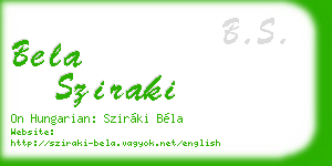 bela sziraki business card