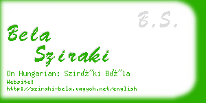 bela sziraki business card